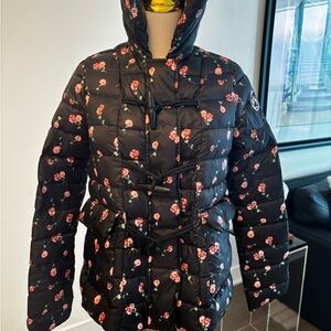 JOTT Floral Black Puffer Jacket for Women